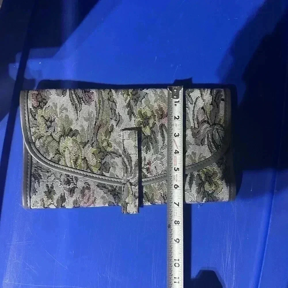 Vintage Travel Makeup Or Jewelry Storage Case Floral Pattern